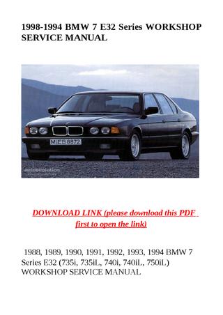 download BMW 7 E32 735i 735iL 740i 740iL 750iL workshop manual