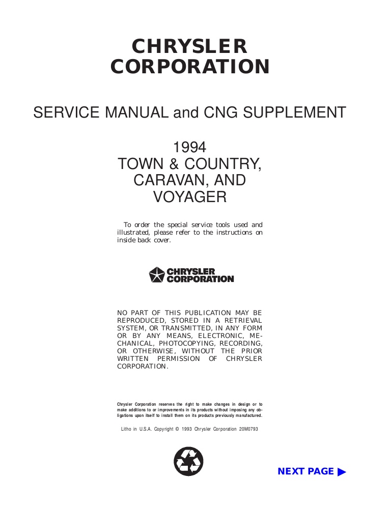 download Caravan Voyager workshop manual