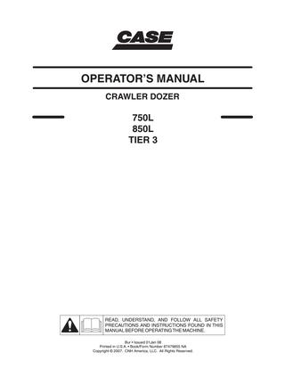 download Case 750L 850L Tier 3 Crawler Dozers able workshop manual
