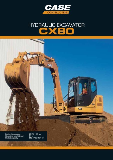 download Case CX80 Tier 3 Crawler Excavator able workshop manual