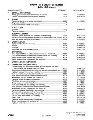 download Case CX800 Tier 3 Crawler Excavator s able workshop manual