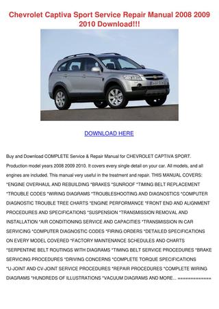 download Chevrolet Captiva workshop manual
