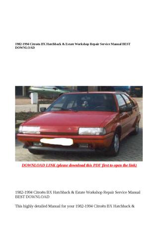 download Citroen BX Hatchback Estate Manua workshop manual