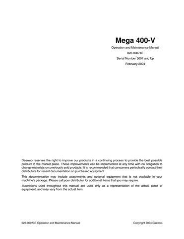 download DAEWOO DOOSAN MEGA 500 V Loader Operation able workshop manual