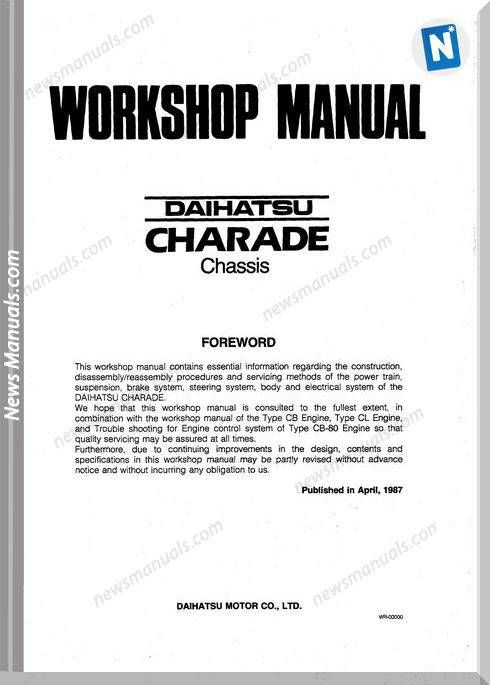 download DAIHATSU CHARADE G100 G102 Engine CHASSIS able workshop manual