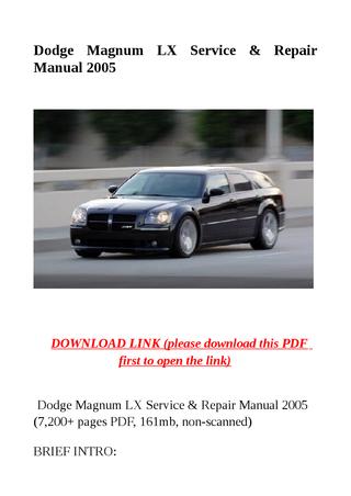 download Dodge LX Magnum . workshop manual