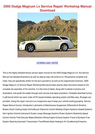 download Dodge LX Magnum . workshop manual