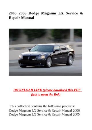 download Dodge Magnum LX Reapir workshop manual