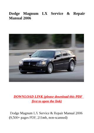 download Dodge Magnum LX workshop manual