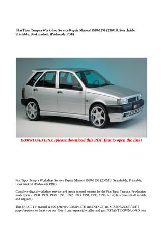download FIAT TIPO TEMPRA able workshop manual