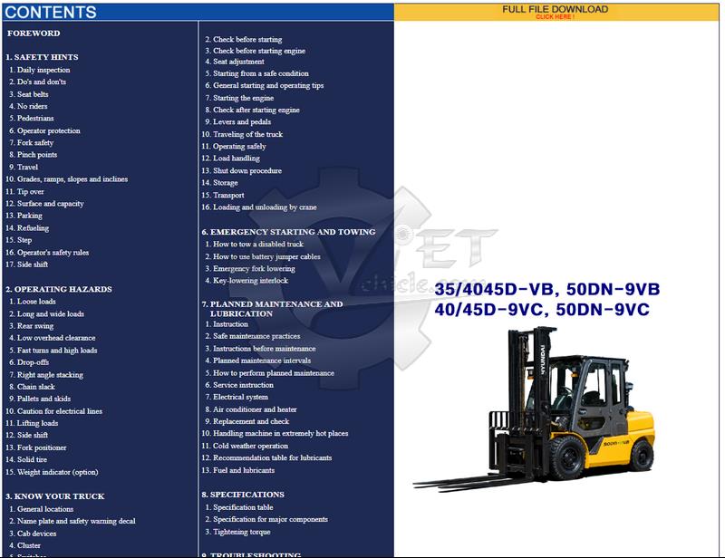 download Hyundai Forklift Truck BRP able workshop manual