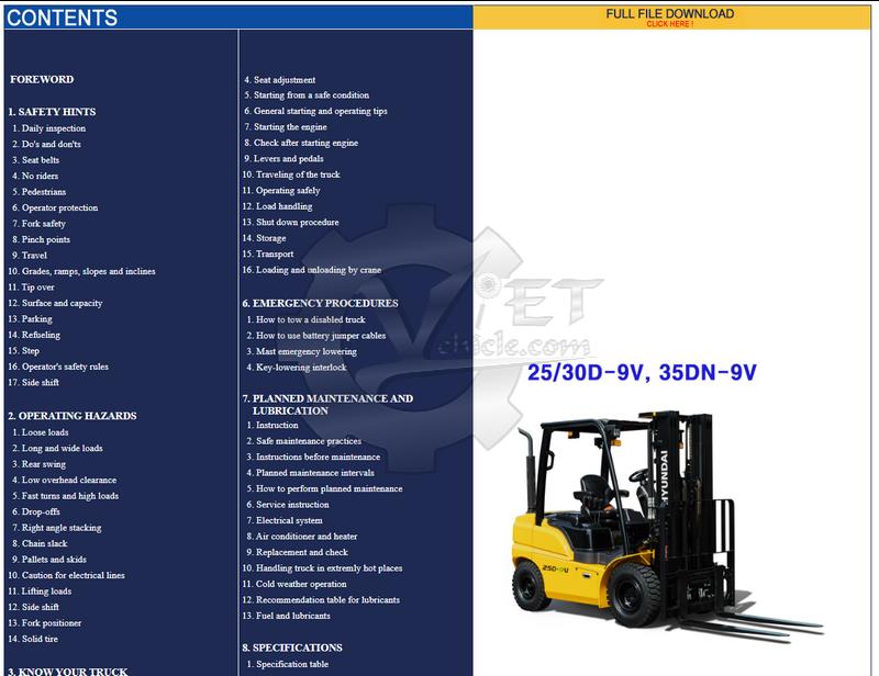 download Hyundai Forklift Truck BRP able workshop manual