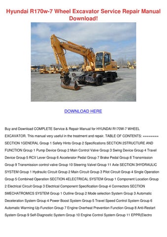 download Hyundai R170W 3 Wheel Excavator able workshop manual