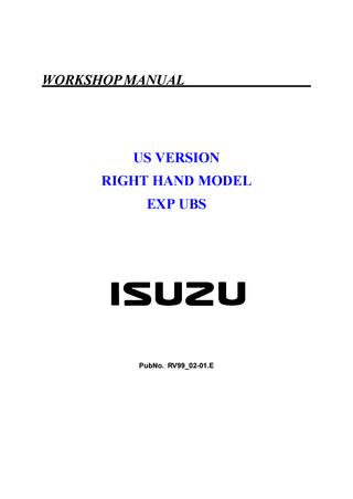 download Isuzu Amigo UA workshop manual
