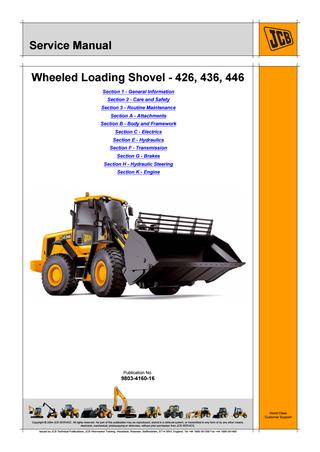 download JCB 426 Wheeled Loader able workshop manual