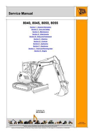 download JCB 8040Z Mini Excavator able workshop manual