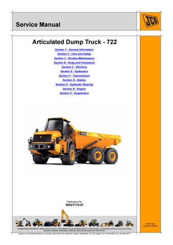 download JCB ADT Articulated Dump Truck 722 able workshop manual