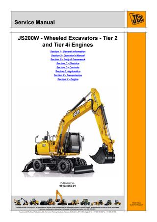 download JCB JS200W Auto Tier III Wheeled Excavator able workshop manual