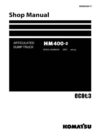 download KOMATSU HM300 1L Articulated Dump Truck Operation able workshop manual