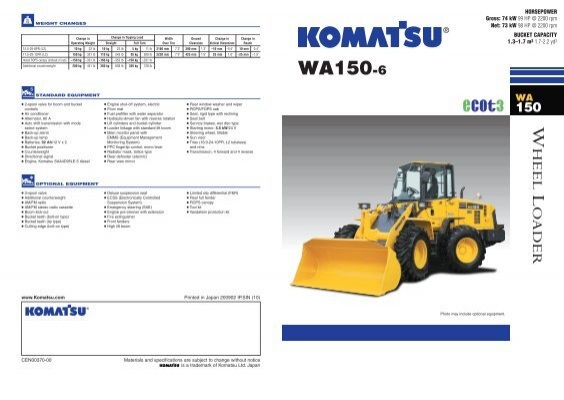 download KOMATSU WA150 5 Wheel Loader Operation able workshop manual