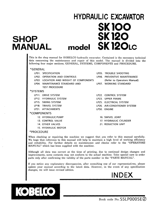 download Kobelco SK135SRLC 1ES Excavator able workshop manual