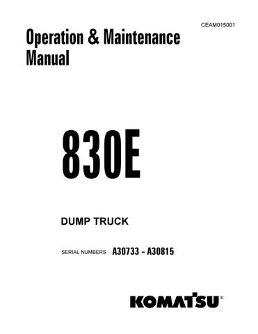 download Komatsu 830E Dump Truck able workshop manual