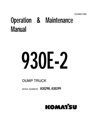 download Komatsu 930E 2 Dump Truck able workshop manual