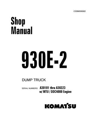download Komatsu 930E 2 Dump Truck able workshop manual