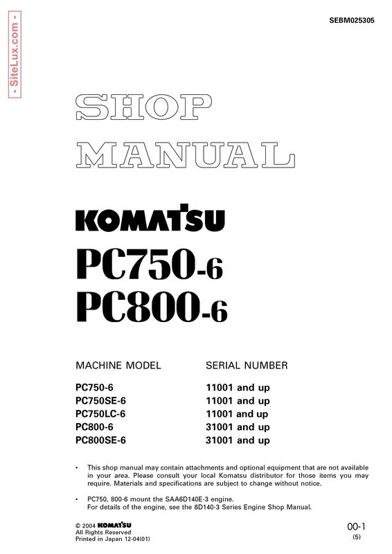 download Komatsu PC750 7 operation able workshop manual