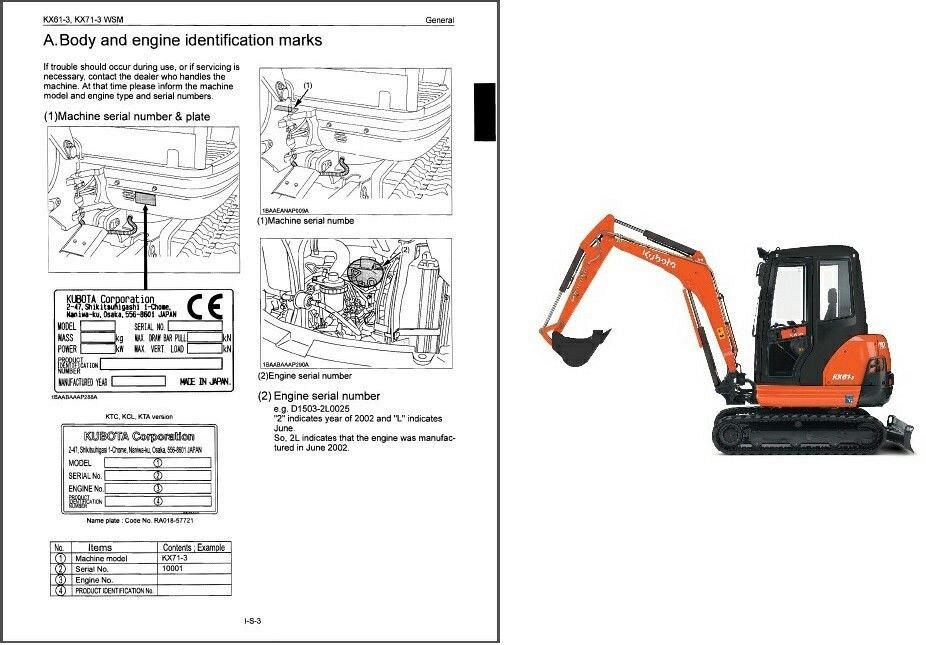 download Kubota KX61 3 KX71 3 COMPACT Excavator able workshop manual