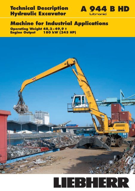 download LIEBHERR R944B Litronic Hydraulic Excavator Operation able workshop manual