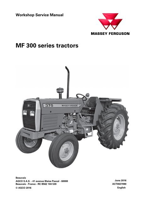 download Massey Ferguson 300 tractor workshop manual