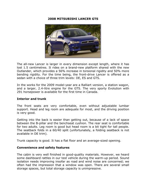 download Mitsubishi Lancer Wagon Downlo workshop manual