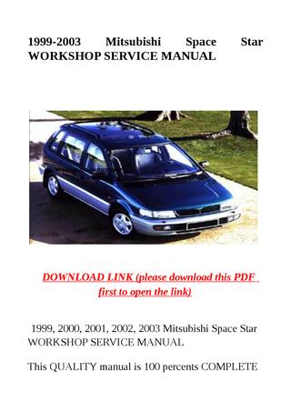 download Mitsubishi Space Star Manua workshop manual