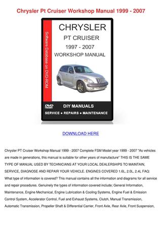 download PT Cruiser Chrysler + Serv workshop manual