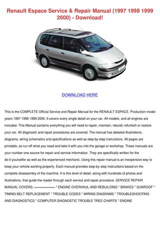 download Renault Espace workshop manual