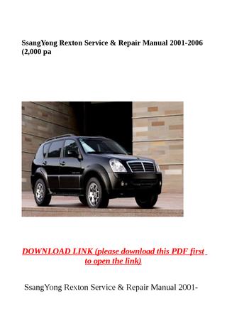 download SsangYong Korando workshop manual