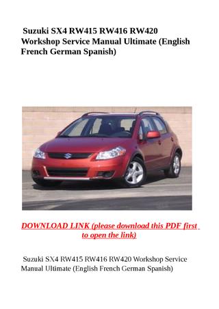 download Suzuki SX4 RW415 RW416 RW420 workshop manual