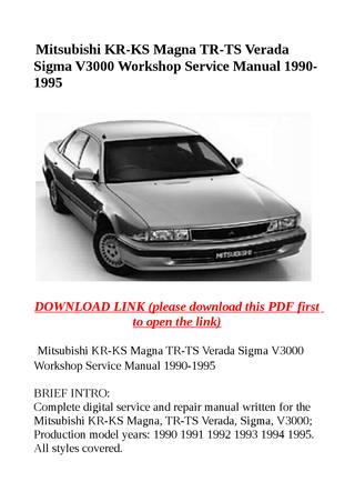 download TR TS Mitsubishi Magna KR KS Verada workshop manual