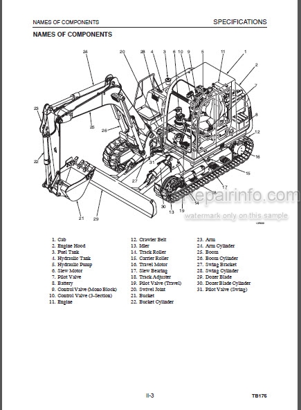 download Takeuchi Tb175 Compact Excavator able workshop manual