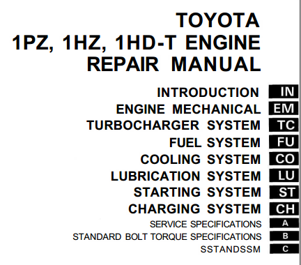 download Toyota 1HZ 1PZ 1HD T engine manual workshop manual