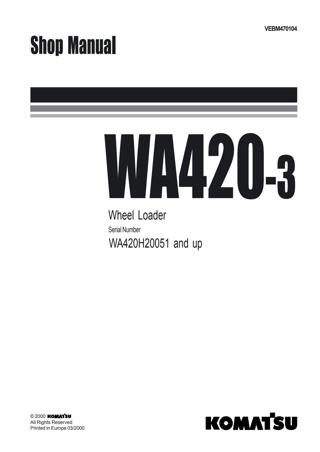 download WA420 3 Wheel Loader able workshop manual
