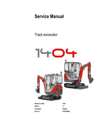 download WACKER NEUSON 1404 TRACK Excavator able workshop manual