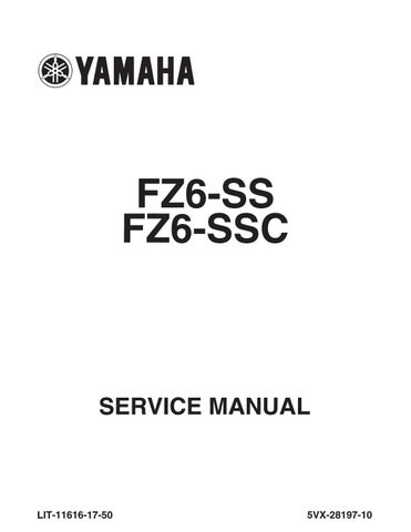 download Yamaha FZ6 SS SSC Motorcycle able workshop manual